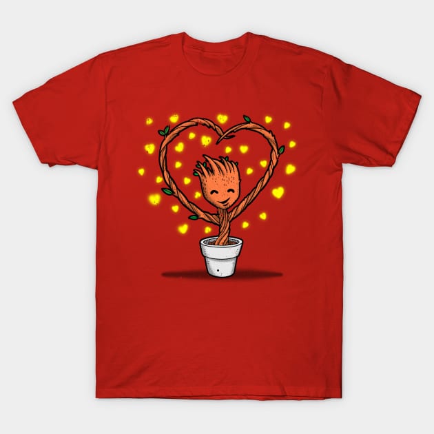 Superhero Of Love Cute Funny Alien Valentine Gift T-Shirt by BoggsNicolas